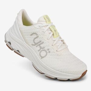 Ryka Devotion X Women's White Athletic Shoes. Lime Green strip on top! Size:8.5W